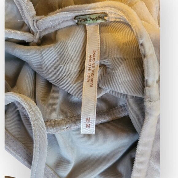 Free People silver velvet open back Boogie Nights cutouts mini party dress M - Picture 11 of 11